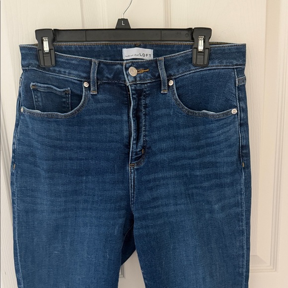 LOFT Dark Indigo Cropped Straight Jeans - Picture 4 of 8